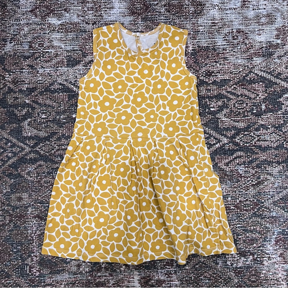 Winter Water Factory Charming Yellow Floral Kids Dress size 4Y